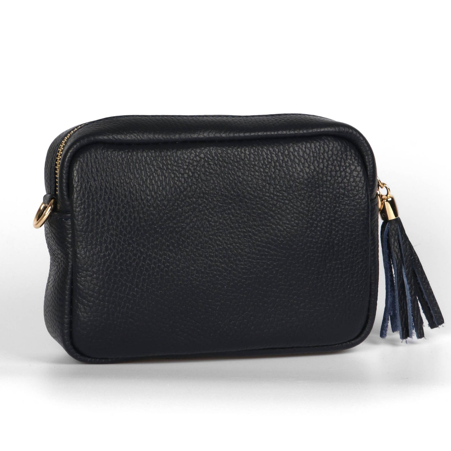 Italian Leather Crossbody Bag Black: One-size