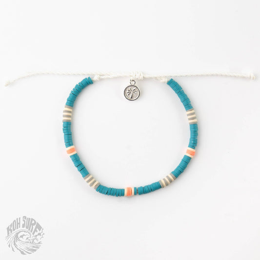 Malabar Clay Beaded Bracelet by Koh Surf: Deep Teal