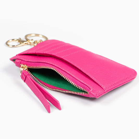 Fuchsia Faux Leather Coin & Cardholder Purse