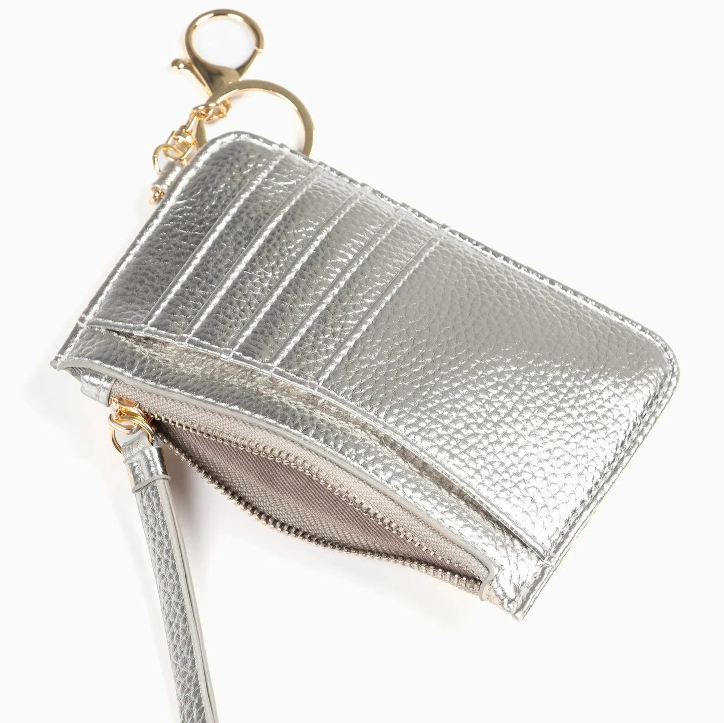 Silver Faux Leather Coin & Cardholder Purse