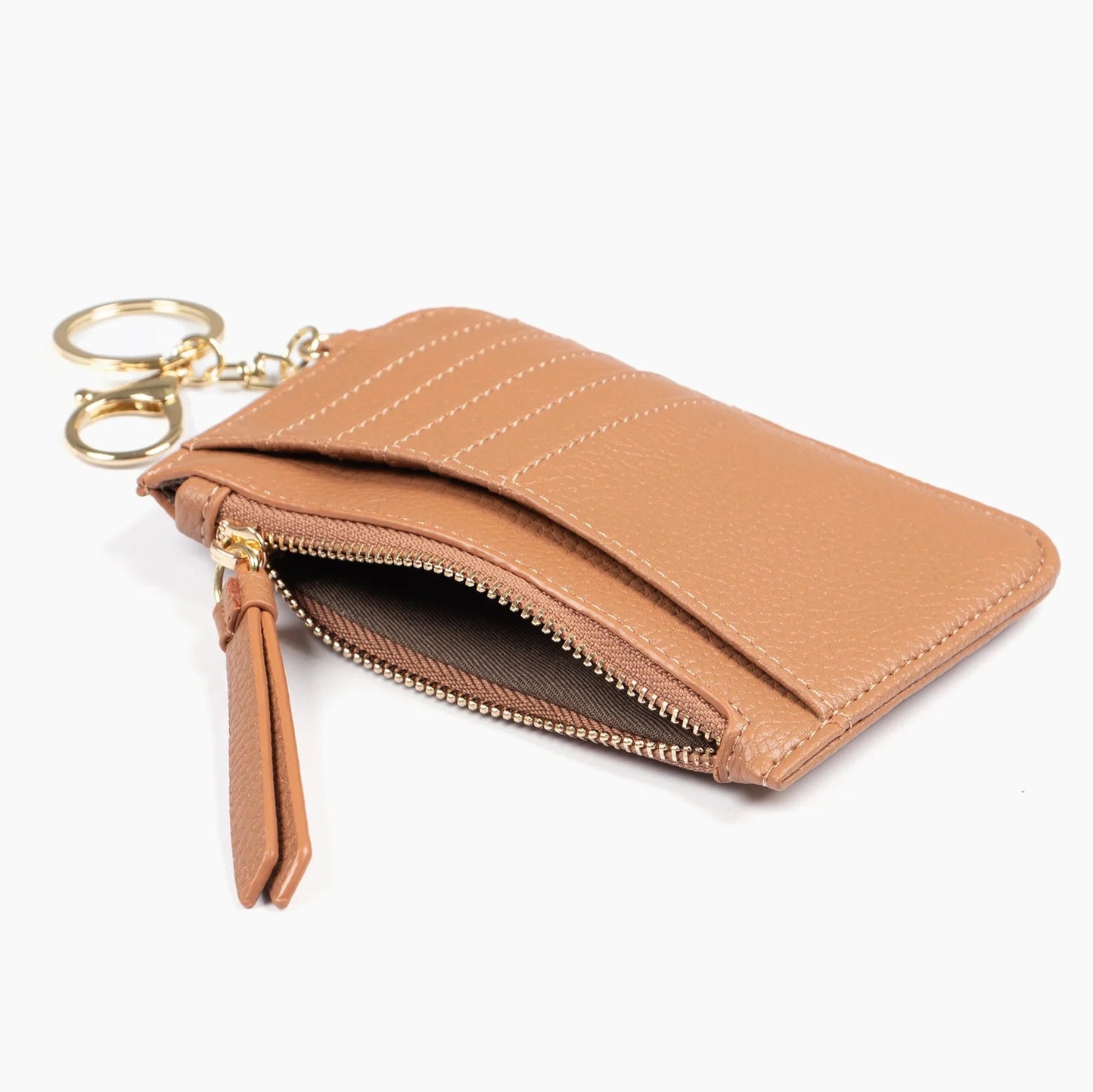 Tan Faux Leather Coin & Cardholder Purse