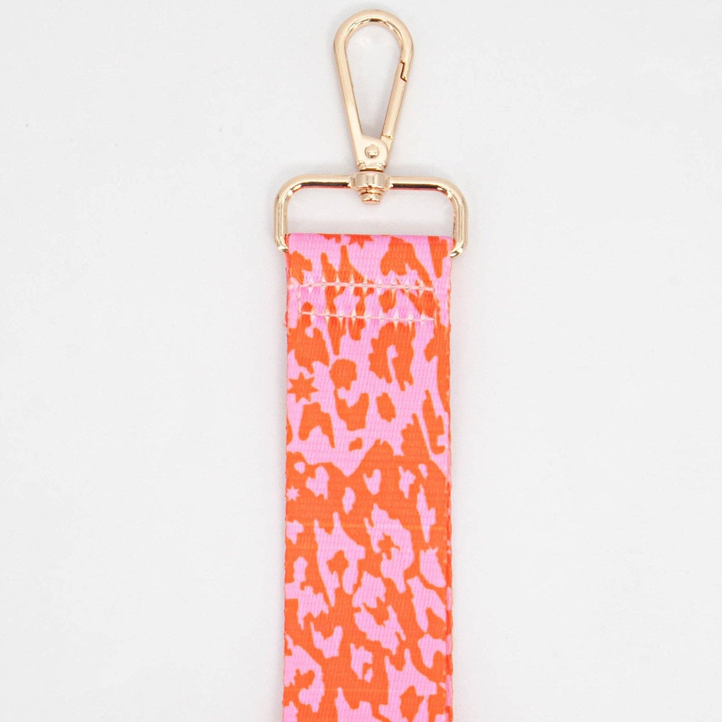 Two Tone Animal & Star Print Wrist Strap in Pink & Orange: One-size