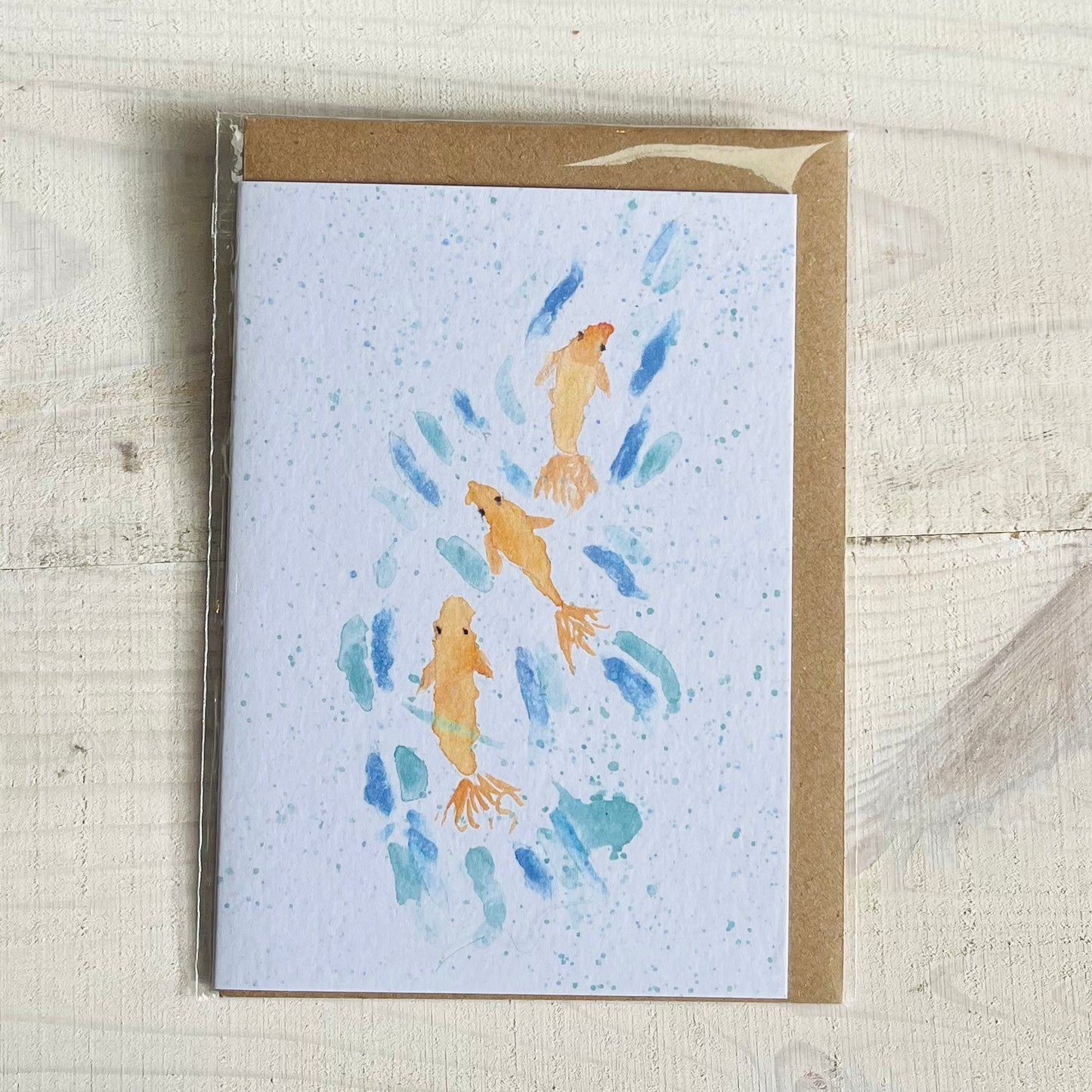 Gold Fish Blank Greetings card