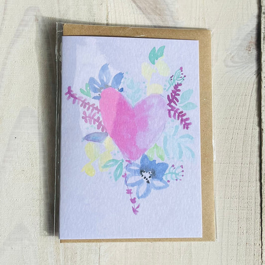 Floral Heart Blank Card