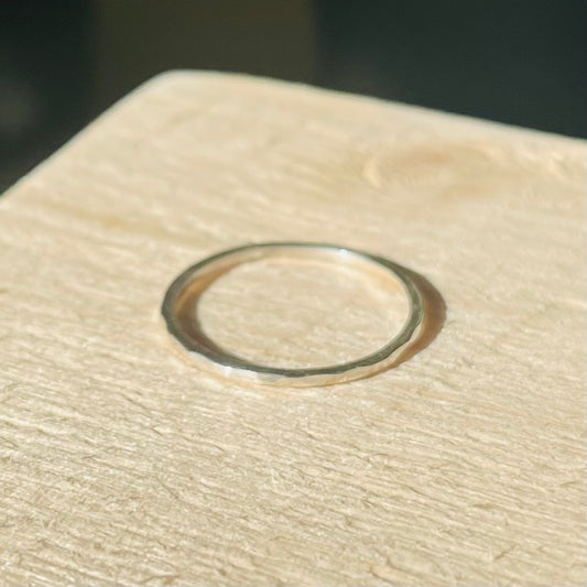 Hammered Silver Stacking Ring