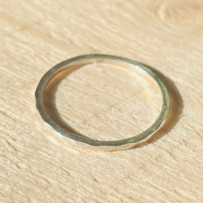 Hammered Silver Stacking Ring