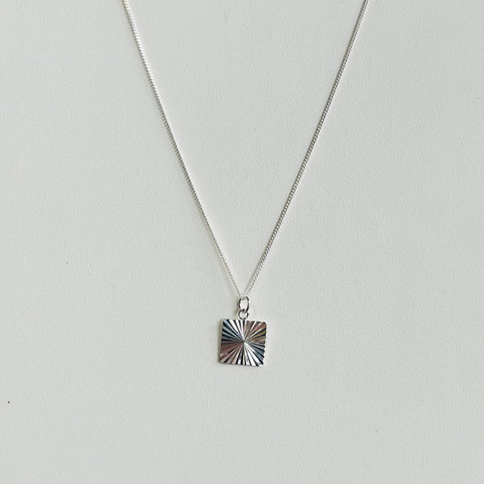 Square Ornamental Sterling Silver Necklace