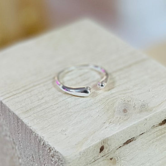 Fine Drop Sterling Silver Adjustable Ring