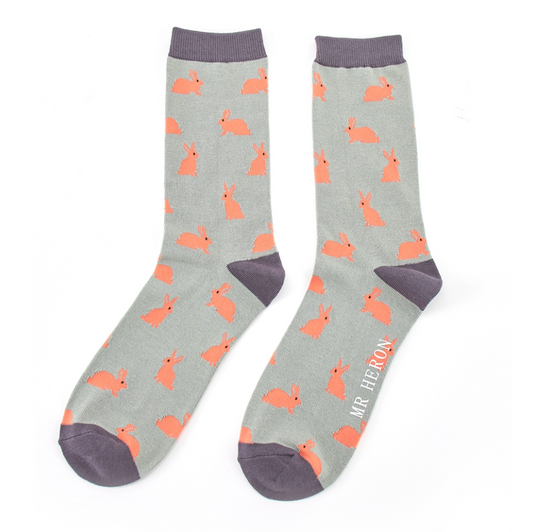 Rabbits Aqua Bamboo Socks