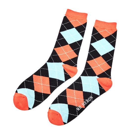 Argyle Black Bamboo Socks