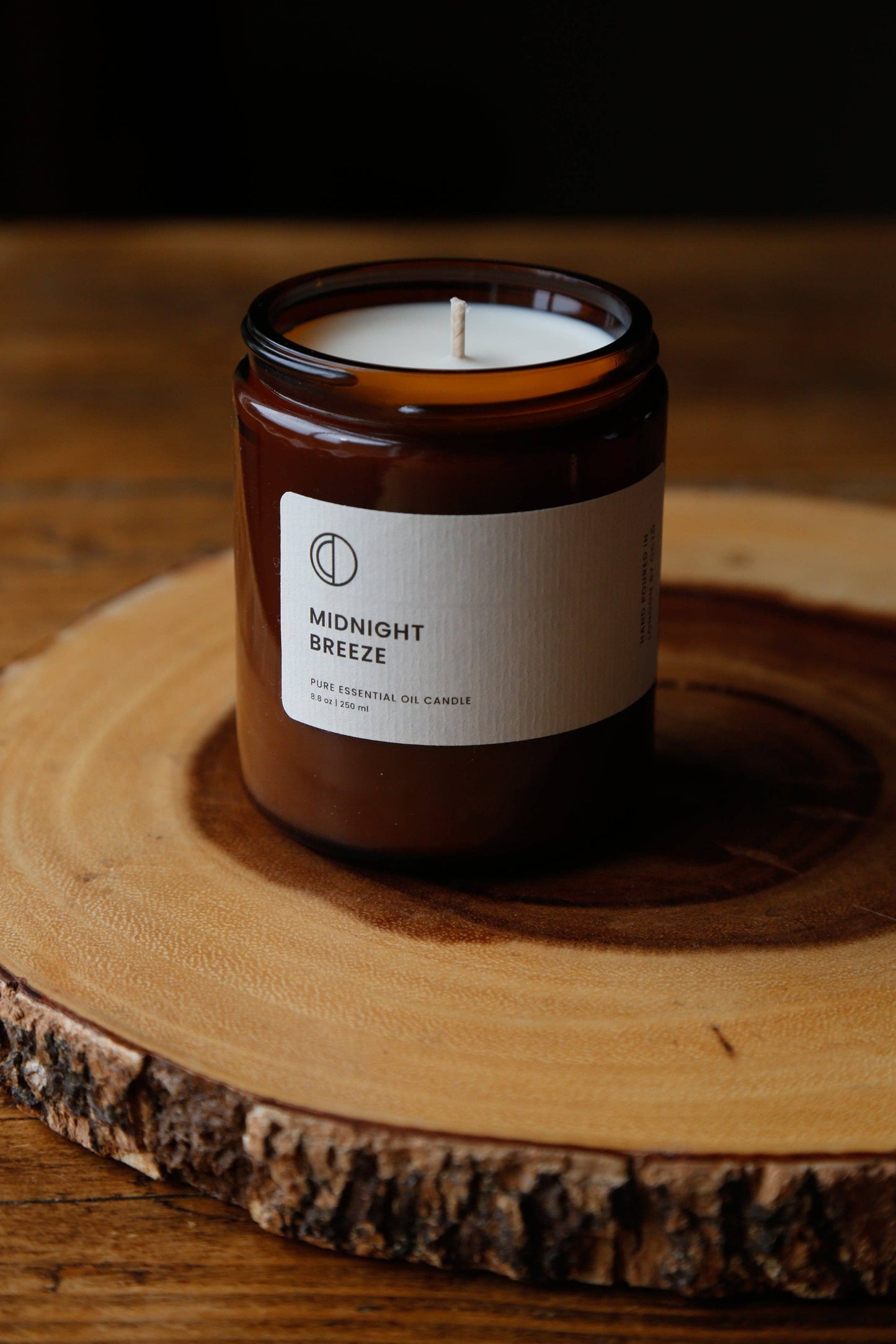 Midnight Breeze candle (Rose Geranium + Vetiver + Patchouli): 120ml