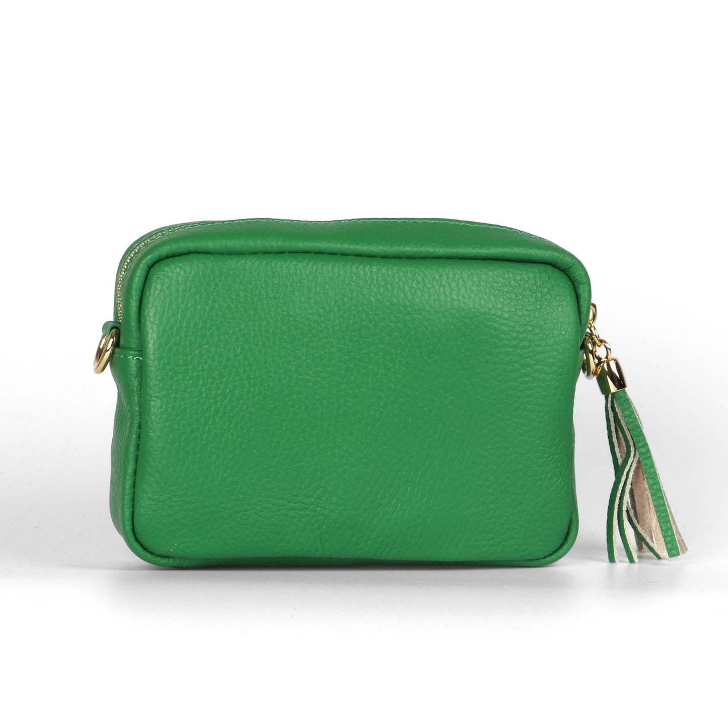 Italian Leather Crossbody Bag in Bright Green: One-size