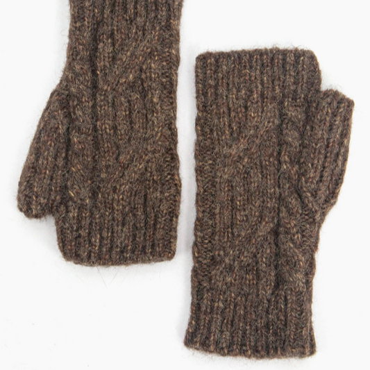 Khaki Knitted Mitten Gloves