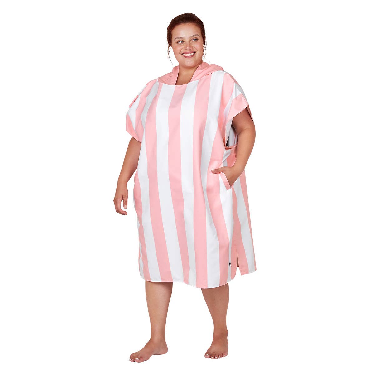 Dock & Bay Adult Poncho - Hooded Towel - Malibu Pink