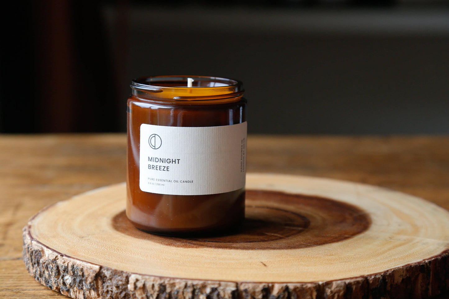 Midnight Breeze candle (Rose Geranium + Vetiver + Patchouli): 120ml