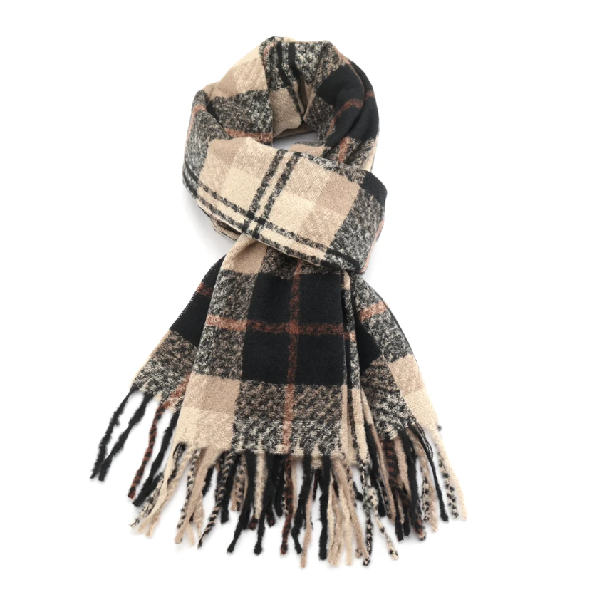 Checkered Brown & Black Scarf