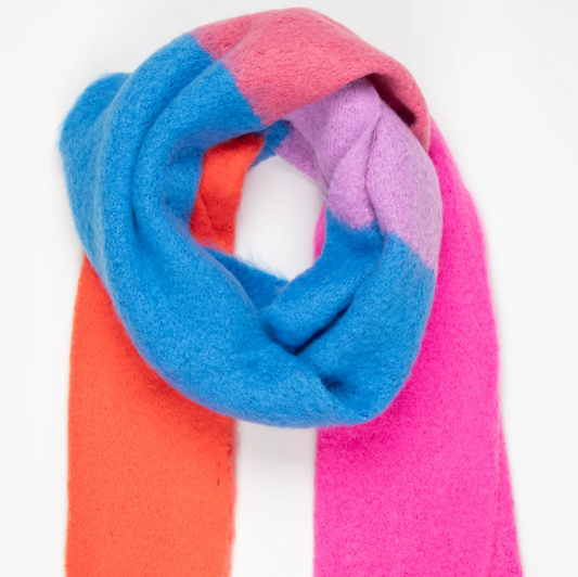 Heavyweight Scarf - Fuchsia Blue, Large Colour Block