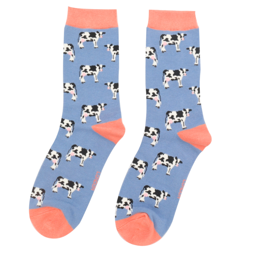 Cows Denim Bamboo Socks