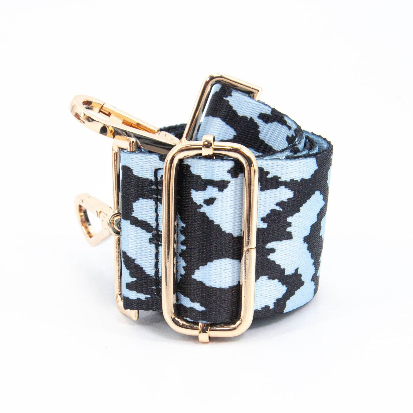 Two Tone Animal Print Bag Strap in Blue: One-size