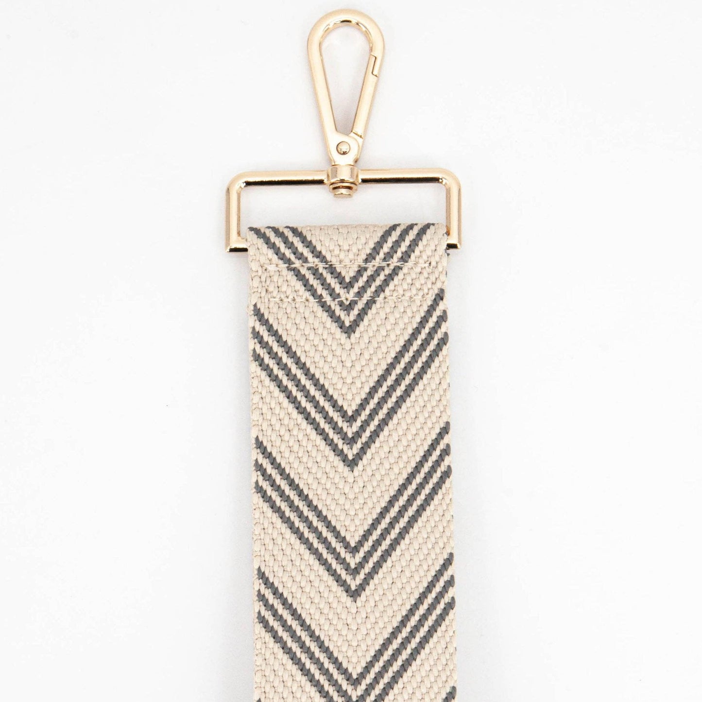 Woven Two Tone Chevron Print Wrist Strap in Khaki: One-size