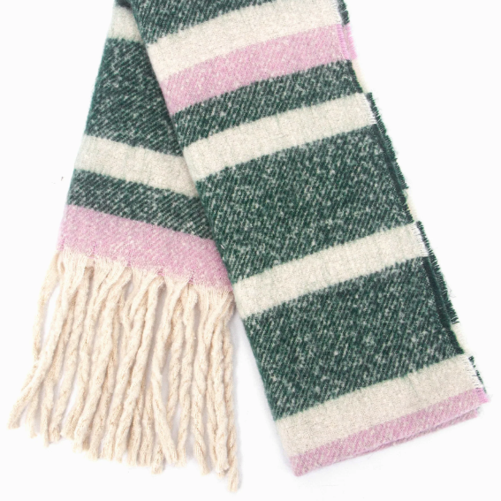 Green Stripe Heavyweight Scarf