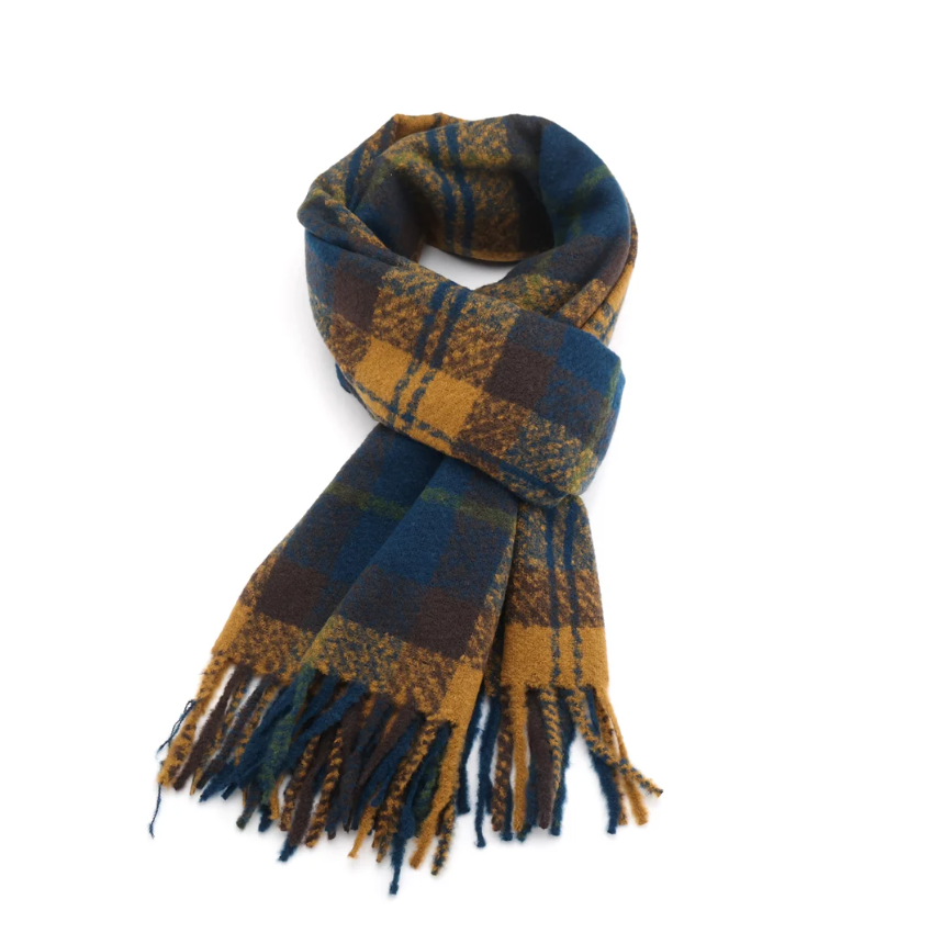 Zoe Tartan Navy Scarf