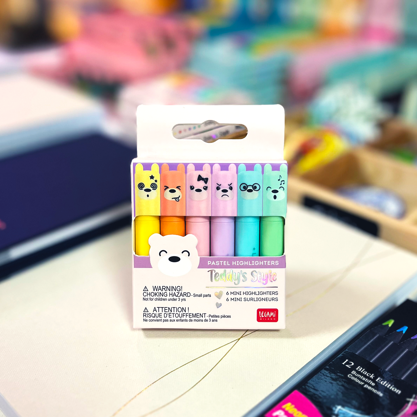 Legami Teddy's Style - set of 6 pastel highlighters