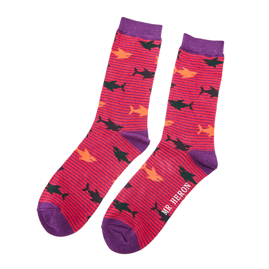 Red sharks bamboo Socks