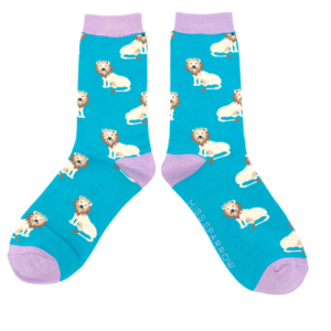 Lions turquoise bamboo Socks