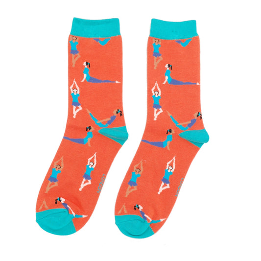 Yoga Burnt Orange Bamboo Socks