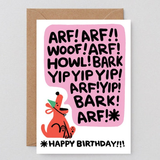 Birthday bark greetings card