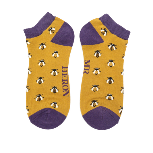 Honey bees yellow  trainer bamboo Socks